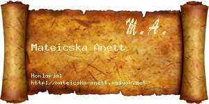 Mateicska Anett névjegykártya